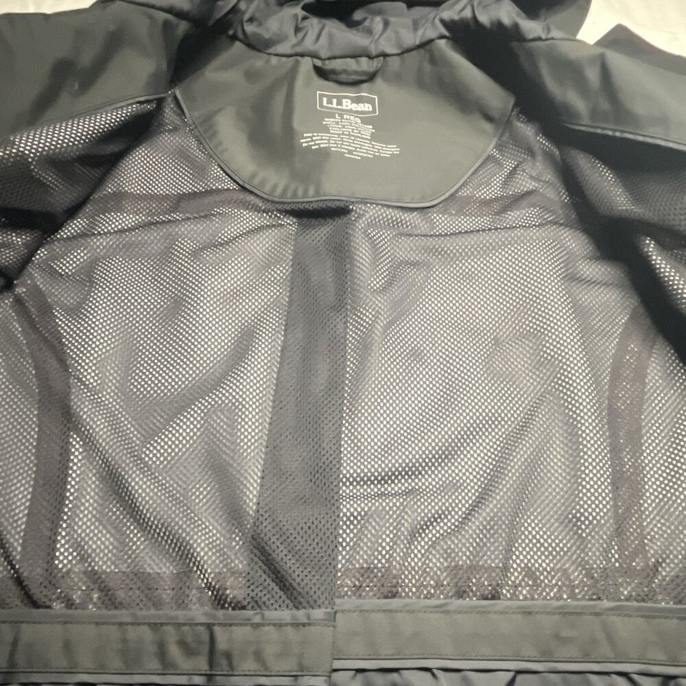L.L.Bean H2OFF Women's Black Hooded Mid-Length Rain Coat Jacket L Regular - Picture 4 of 15